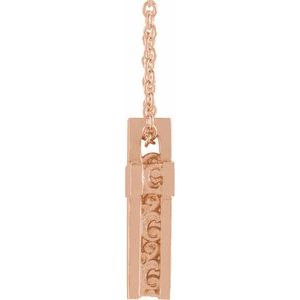 14K Rose Gold Scroll Cross 16-18" Necklace