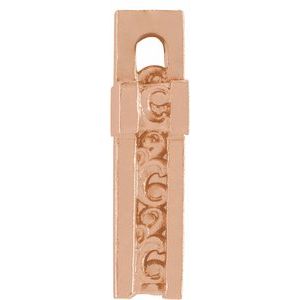 14K Rose Gold Scroll Cross Pendant