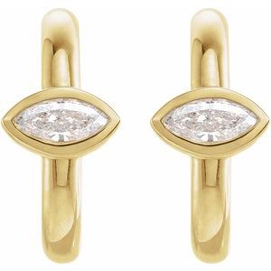 14K Yellow Gold 1/8 CTW Natural Diamond Huggie Hoop Earrings