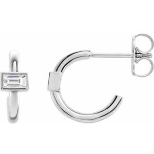Platinum 1/5 CTW Natural Diamond Huggie Hoop Earrings