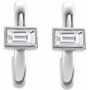Sterling Silver 1/5 CTW Natural Diamond Huggie Hoop Earrings
