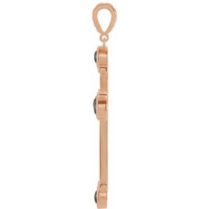 14K Rose Gold Natural Black Onyx Pendant
