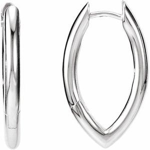 Sterling Silver Hinged Tube 24.3 mm Hoop Earrings