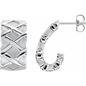 Platinum J-Hoop Earrings