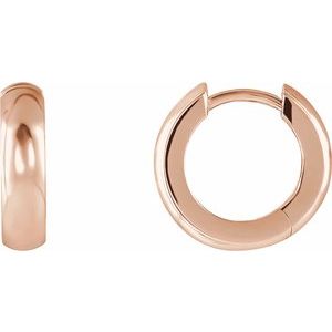 14K Rose Gold Hinged 14.25 mm Hoop Earrings