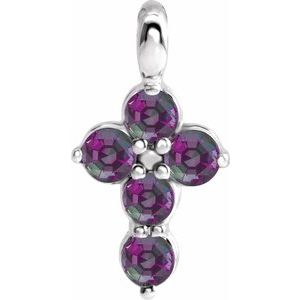 Platinum Natural Alexandrite Cross Pendant