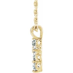 14K Yellow Gold 1/6 CTW Natural Diamond Cross 16-18" Necklace