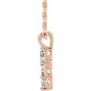 14K Rose Gold 1/6 CTW Natural Diamond Cross 16-18" Necklace
