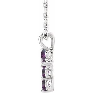 Sterling Silver Natural Alexandrite Cross 16-18" Necklace