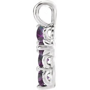 14K White Gold Lab-Grown Alexandrite Cross Pendant