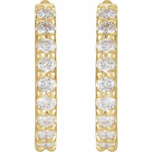 14K Yellow Gold 1/8 CTW Natural Diamond 8 mm Hoop Earrings