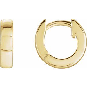 14K Yellow Gold Hinged 12 mm Hoop Earring