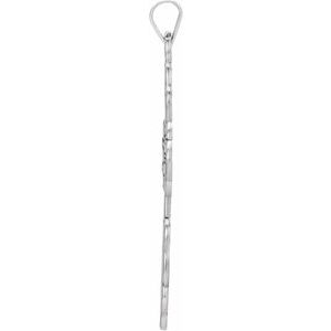 Sterling Silver Orthodox Cross Pendant with Black Inlay without Packaging