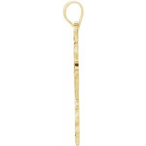 14K Yellow Gold 26x17 mm Orthodox Cross Pendant