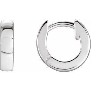 Sterling Silver Hinged 12 mm Hoop Earrings