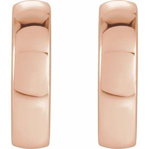 14K Rose Gold Hinged 9.5 mm Hoop Earrings