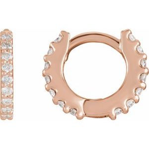 14K Rose Gold .07 CTW Natural Diamond 8 mm Hoop Earring