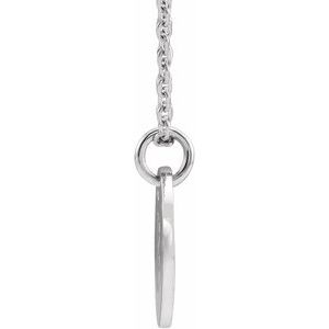 14K White Gold Initial B 16-18" Necklace