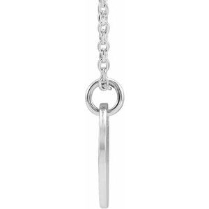14K White Gold Initial F 16-18" Necklace