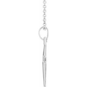 14K White Gold Cross 18" Necklace