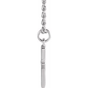 14K White Gold Initial X Dangle 16" Necklace