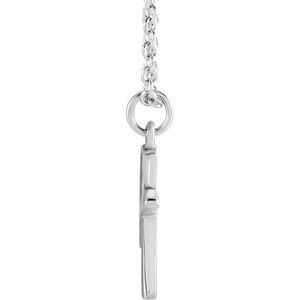 Platinum Initial K Dangle 18" Necklace