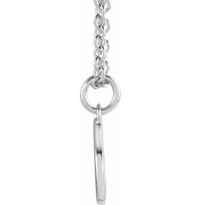 Platinum Initial P Dangle 16" Necklace
