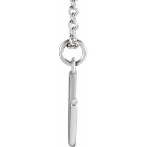 Platinum Initial U Dangle 18" Necklace