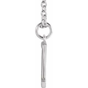 14K White Gold Initial Z Dangle 18" Necklace