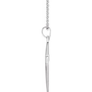14K White Gold Cross 18" Necklace