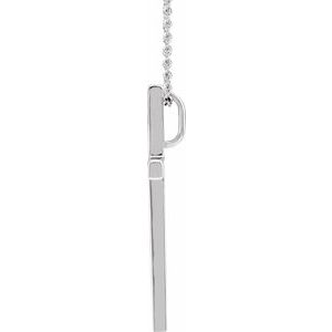 14K White Gold 29.5x18.2 mm Cross 18" Necklace