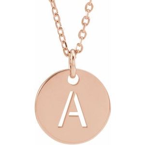 14K Rose Gold Initial A 16-18" Necklace