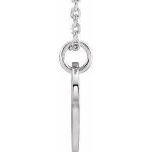 14K White Gold Initial G 16-18" Necklace
