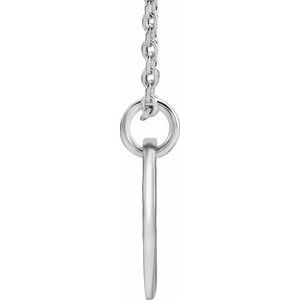 14K White Gold Initial H 16-18" Necklace