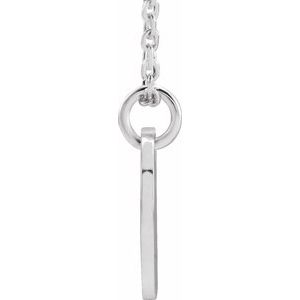 14K White Gold Initial J 16-18" Necklace