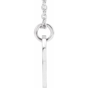 14K White Gold Initial Z 16-18" Necklace