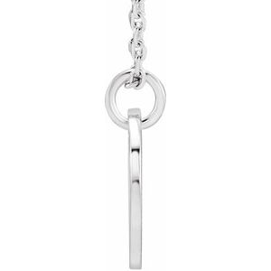 14K White Gold Initial X 16-18" Necklace