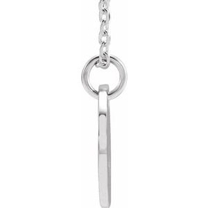 14K White Gold Initial W 16-18" Necklace