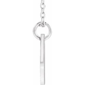 14K White Gold Initial V 16-18" Necklace