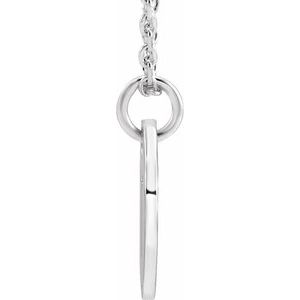 14K White Gold Initial T 16-18" Necklace