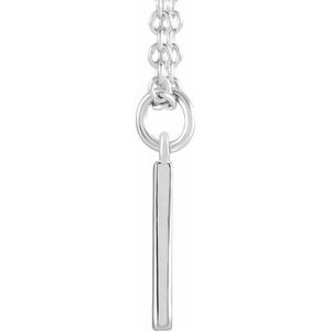 Platinum Initial A Dangle 16" Necklace