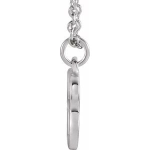 14K White Gold Initial B Dangle 18" Necklace