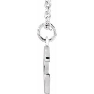 14K White Gold Initial C Dangle 16" Necklace
