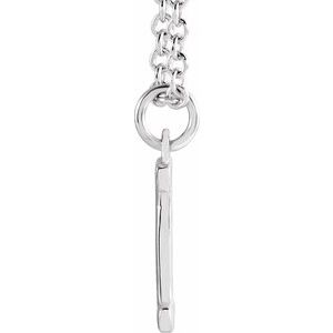 14K White Gold Initial I Dangle 18" Necklace