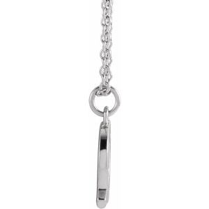 14K White Gold Initial Q Dangle 16" Necklace