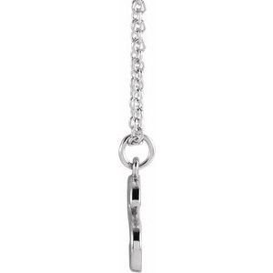 Platinum Initial S Dangle 18" Necklace