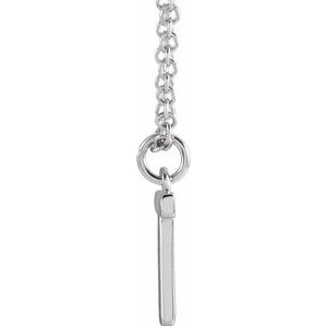 Platinum Initial T Dangle 18" Necklace