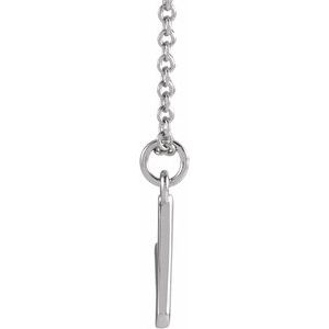 Platinum Initial V Dangle 16" Necklace