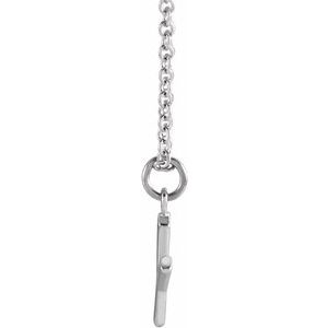14K White Gold Initial Y Dangle 16" Necklace