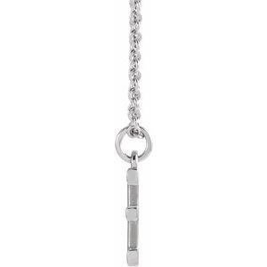14K White Gold Initial E Dangle 18" Necklace